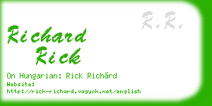 richard rick business card